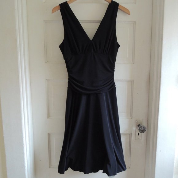 IZ Byer Black Ruched Cocktail Dress Tulle Flounce Underskirt M - Picture 6 of 10